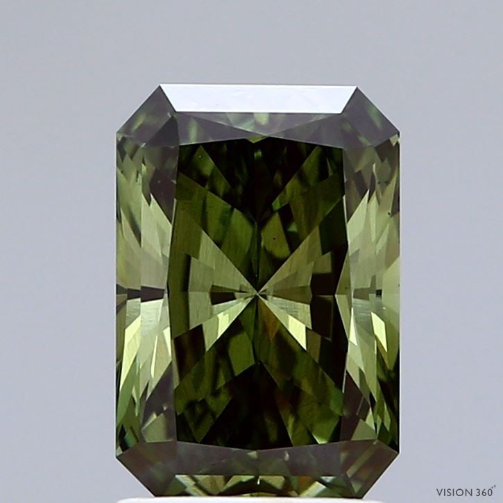 Loose Diamond - RADIANT 1.86ct Fancy Deep Green SI1: Loose Diamond - RADIANT 1.86ct Fancy Deep Green SI1 Source: This is a real non-mined Diamond that has been grown in a lab Shape: RADIANT Carats: 1.86 Color: Fancy Deep Green Certification: IGI Video: