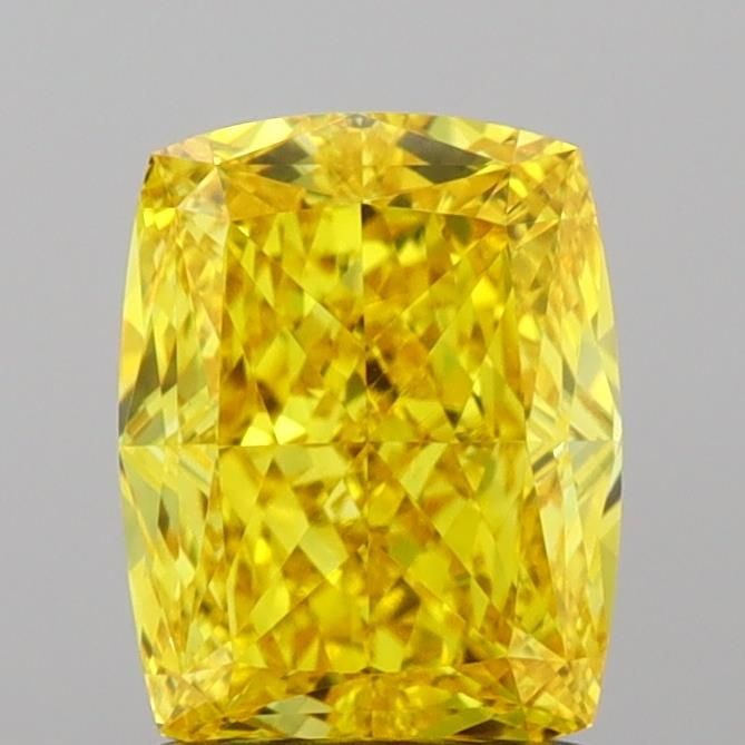 Loose Diamond - CUSHION MODIFIED 1.59ct Fancy Vivid Yellow VS1: Loose Diamond - CUSHION MODIFIED 1.59ct Fancy Vivid Yellow VS1 Source: This is a real non-mined Diamond that has been grown in a lab Shape: CUSHION MODIFIED Carats: 1.59 Color: Fancy Vivid Yellow Cert