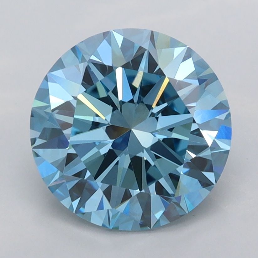 Ideal Loose Diamond - ROUND 2.48ct Fancy Vivid Blue VVS2: Ideal Loose Diamond - ROUND 2.48ct Fancy Vivid Blue VVS2 Source: This is a real non-mined Diamond that has been grown in a lab Shape: ROUND Carats: 2.48 Color: Fancy Vivid Blue Certification: IGI Vide