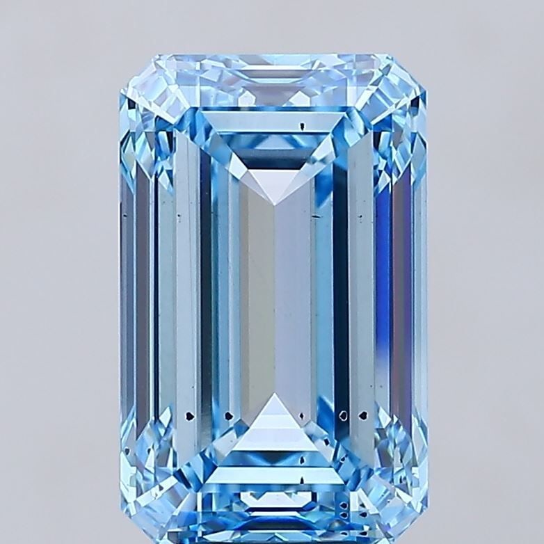Loose Diamond - EMERALD 10.04ct Fancy Intense Blue SI1: Loose Diamond - EMERALD 10.04ct Fancy Intense Blue SI1 Source: This is a real non-mined Diamond that has been grown in a lab Shape: EMERALD Carats: 10.04 Color: Fancy Intense Blue Certification: IGI V