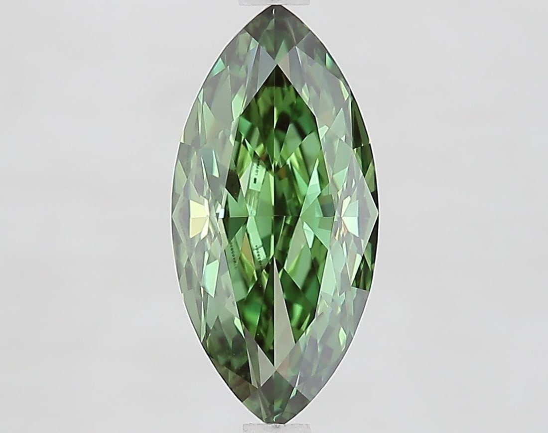 Loose Diamond - MARQUISE 2.73ct Fancy Vivid Green VVS2: Loose Diamond - MARQUISE 2.73ct Fancy Vivid Green VVS2 Source: This is a real non-mined Diamond that has been grown in a lab Shape: MARQUISE Carats: 2.73 Color: Fancy Vivid Green Certification: IGI Vi