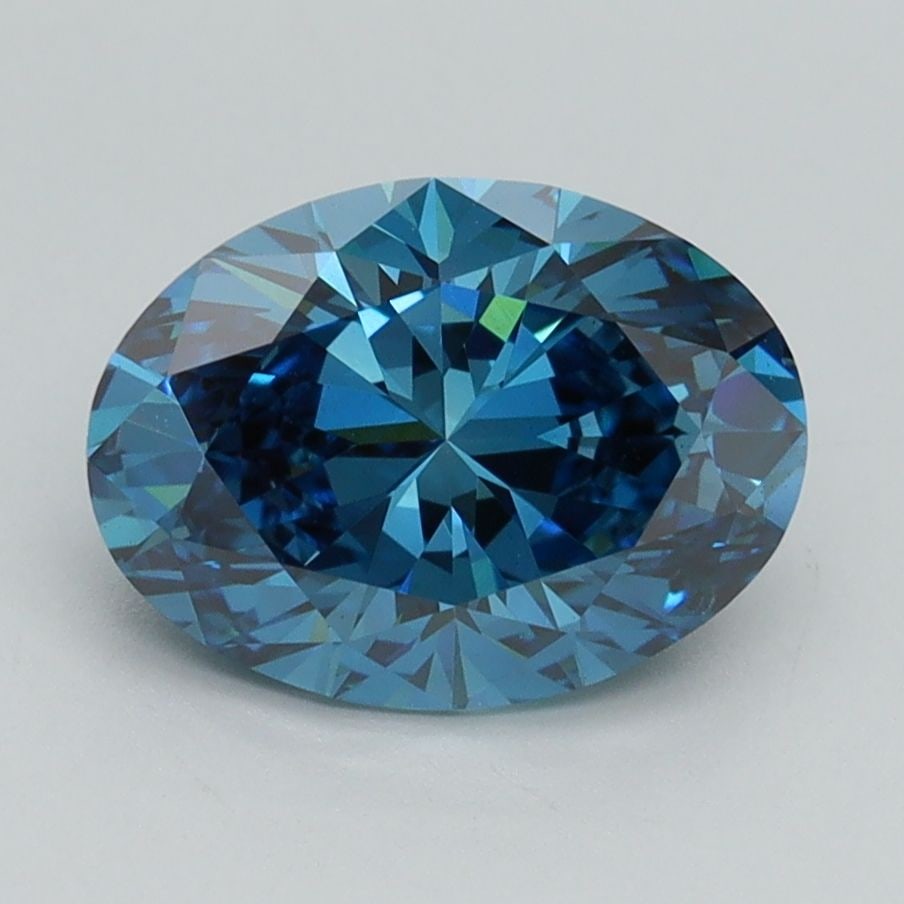 Loose Diamond - OVAL 2.0ct Fancy Vivid Blue SI1: Loose Diamond - OVAL 2.0ct Fancy Vivid Blue SI1 Source: This is a real non-mined Diamond that has been grown in a lab Shape: OVAL Carats: 2.0 Color: Fancy Vivid Blue Certification: IGI Video: