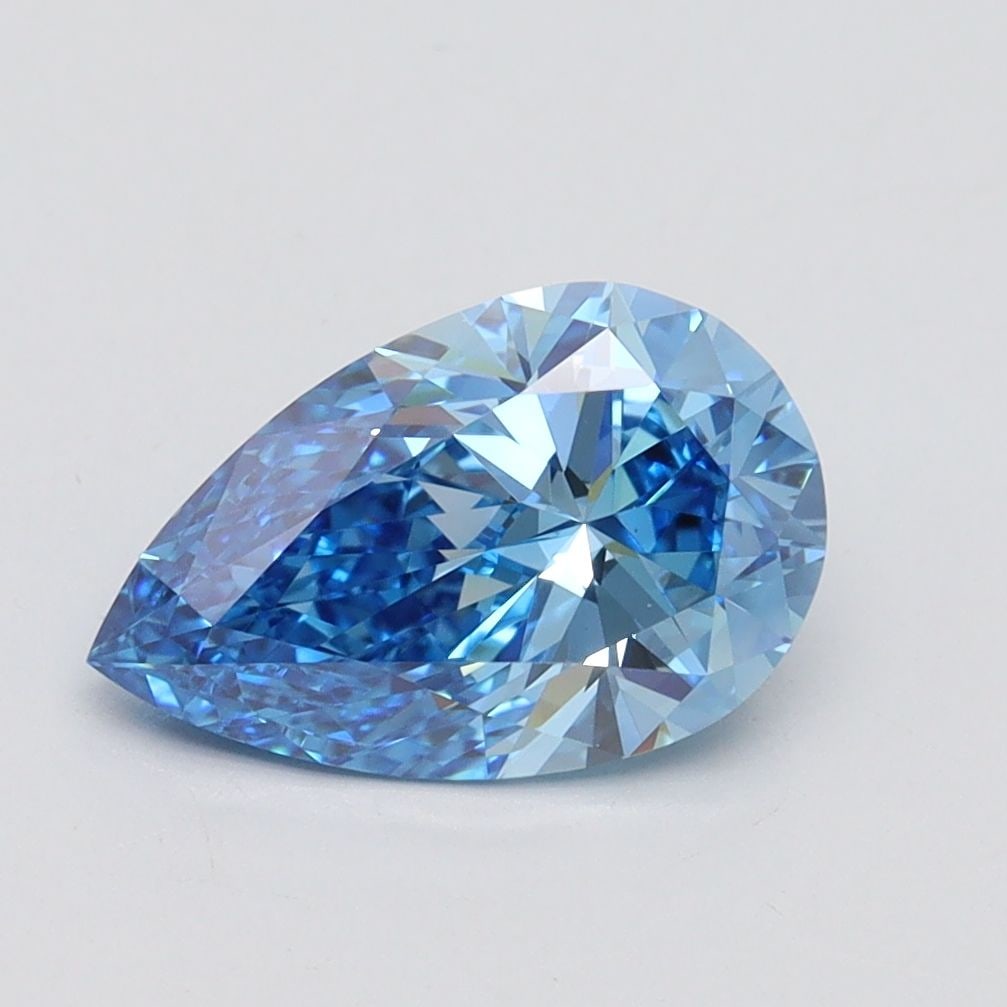 Loose Diamond - PEAR 1.51ct Fancy Vivid Blue VS1: Loose Diamond - PEAR 1.51ct Fancy Vivid Blue VS1 Source: This is a real non-mined Diamond that has been grown in a lab Shape: PEAR Carats: 1.51 Color: Fancy Vivid Blue Certification: IGI Video: