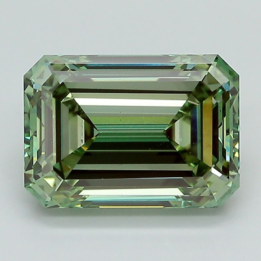 Loose Diamond - EMERALD 3.02ct Fancy Vivid Green VS1 (1 of 1)