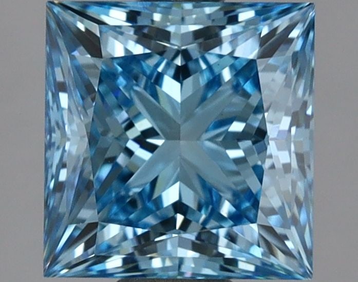 Loose Diamond - PRINCESS 1.59ct Fancy Vivid Blue VVS2: Loose Diamond - PRINCESS 1.59ct Fancy Vivid Blue VVS2 Source: This is a real non-mined Diamond that has been grown in a lab Shape: PRINCESS Carats: 1.59 Color: Fancy Vivid Blue Certification: IGI Vide