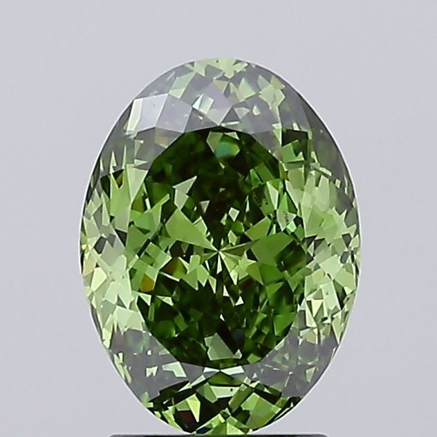 Loose Diamond - OVAL 2.04ct Fancy Vivid Green VS1: Loose Diamond - OVAL 2.04ct Fancy Vivid Green VS1 Source: This is a real non-mined Diamond that has been grown in a lab Shape: OVAL Carats: 2.04 Color: Fancy Vivid Green Certification: IGI Video: