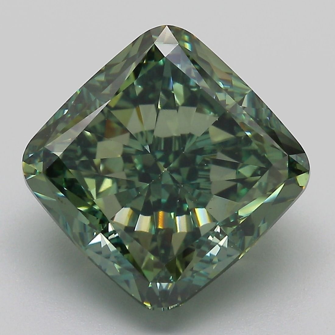 Loose Diamond - CUSHION MODIFIED 7.87ct Fancy Vivid Green VS1: Loose Diamond - CUSHION MODIFIED 7.87ct Fancy Vivid Green VS1 Source: This is a real non-mined Diamond that has been grown in a lab Shape: CUSHION MODIFIED Carats: 7.87 Color: Fancy Vivid Green Certif