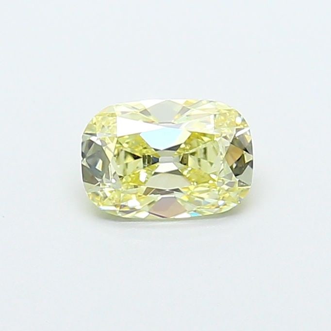 Loose Diamond - CUSHION BRILLIANT 0.67ct Fancy Light Yellow VS1: Loose Diamond - CUSHION BRILLIANT 0.67ct Fancy Light Yellow VS1 Source: This is a real non-mined Diamond that has been grown in a lab Shape: CUSHION BRILLIANT Carats: 0.67 Color: Fancy Light Yellow Ce