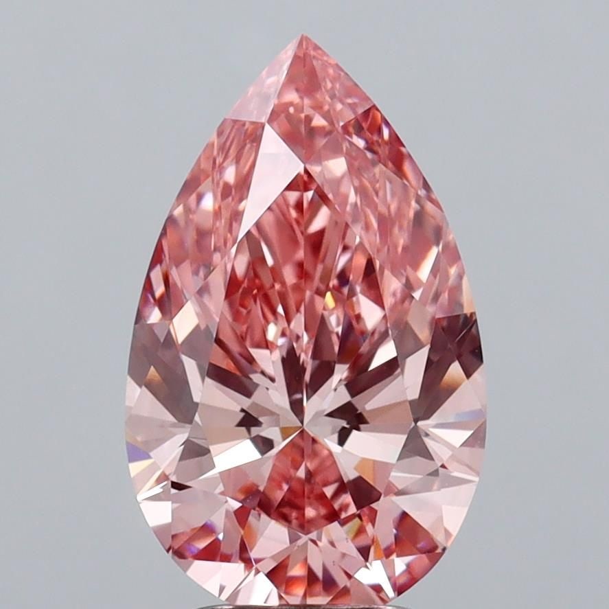 Loose Diamond - PEAR 3.36ct Fancy Vivid Pink VS1: Loose Diamond - PEAR 3.36ct Fancy Vivid Pink VS1 Source: This is a real non-mined Diamond that has been grown in a lab Shape: PEAR Carats: 3.36 Color: Fancy Vivid Pink Certification: IGI Video: