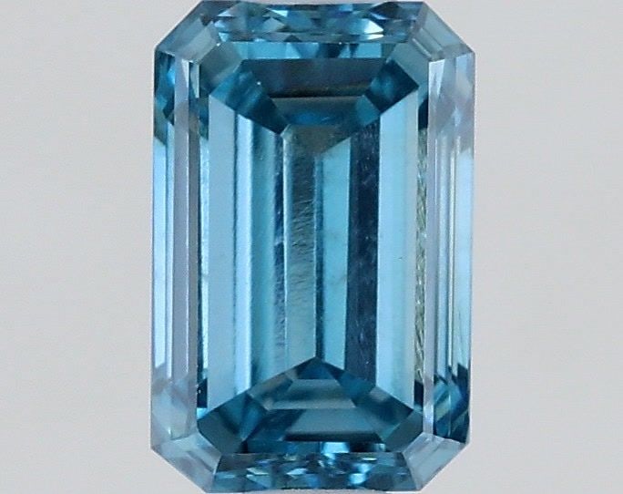 Loose Diamond - EMERALD 0.57ct Fancy Vivid Blue VS2: Loose Diamond - EMERALD 0.57ct Fancy Vivid Blue VS2 Source: This is a real non-mined Diamond that has been grown in a lab Shape: EMERALD Carats: 0.57 Color: Fancy Vivid Blue Certification: IGI Video: