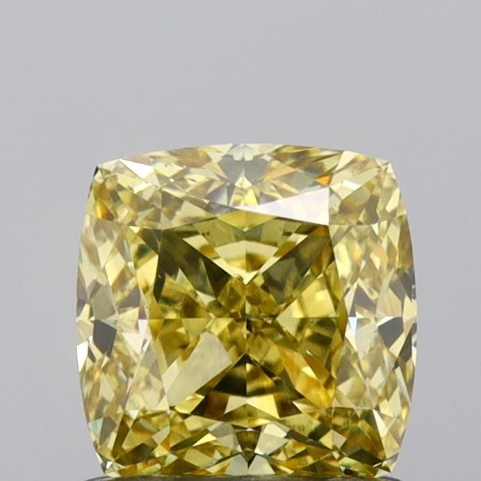 Loose Diamond - CUSHION MODIFIED 1.03ct Fancy Intense Yellow VS1: Loose Diamond - CUSHION MODIFIED 1.03ct Fancy Intense Yellow VS1 Source: This is a real non-mined Diamond that has been grown in a lab Shape: CUSHION MODIFIED Carats: 1.03 Color: Fancy Intense Yellow 