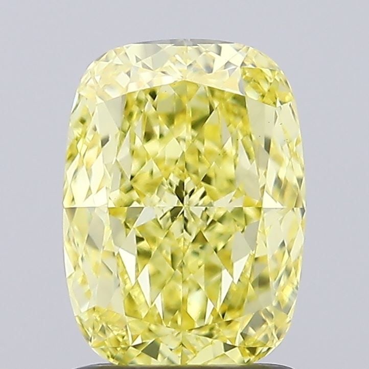 Loose Diamond - CUSHION MODIFIED 1.5ct Fancy Vivid Yellow VVS2: Loose Diamond - CUSHION MODIFIED 1.5ct Fancy Vivid Yellow VVS2 Source: This is a real non-mined Diamond that has been grown in a lab Shape: CUSHION MODIFIED Carats: 1.5 Color: Fancy Vivid Yellow Certi