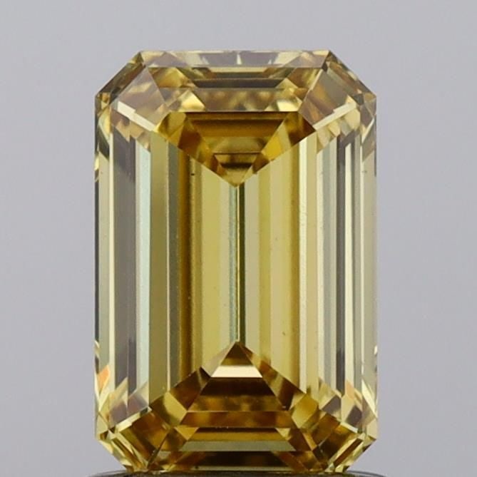 Loose Diamond - EMERALD 1.04ct Fancy Vivid Yellow VS2: Loose Diamond - EMERALD 1.04ct Fancy Vivid Yellow VS2 Source: This is a real non-mined Diamond that has been grown in a lab Shape: EMERALD Carats: 1.04 Color: Fancy Vivid Yellow Certification: NONE Vi