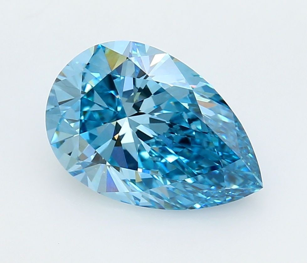 Loose Diamond - PEAR 3.0ct Fancy Vivid Blue VVS2: Loose Diamond - PEAR 3.0ct Fancy Vivid Blue VVS2 Source: This is a real non-mined Diamond that has been grown in a lab Shape: PEAR Carats: 3.0 Color: Fancy Vivid Blue Certification: IGI Video: