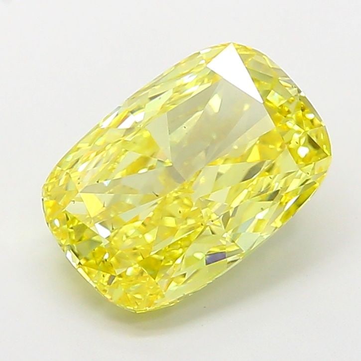 Loose Diamond - CUSHION MODIFIED 5.09ct Fancy Vivid Yellow VS2: Loose Diamond - CUSHION MODIFIED 5.09ct Fancy Vivid Yellow VS2 Source: This is a real non-mined Diamond that has been grown in a lab Shape: CUSHION MODIFIED Carats: 5.09 Color: Fancy Vivid Yellow Cert