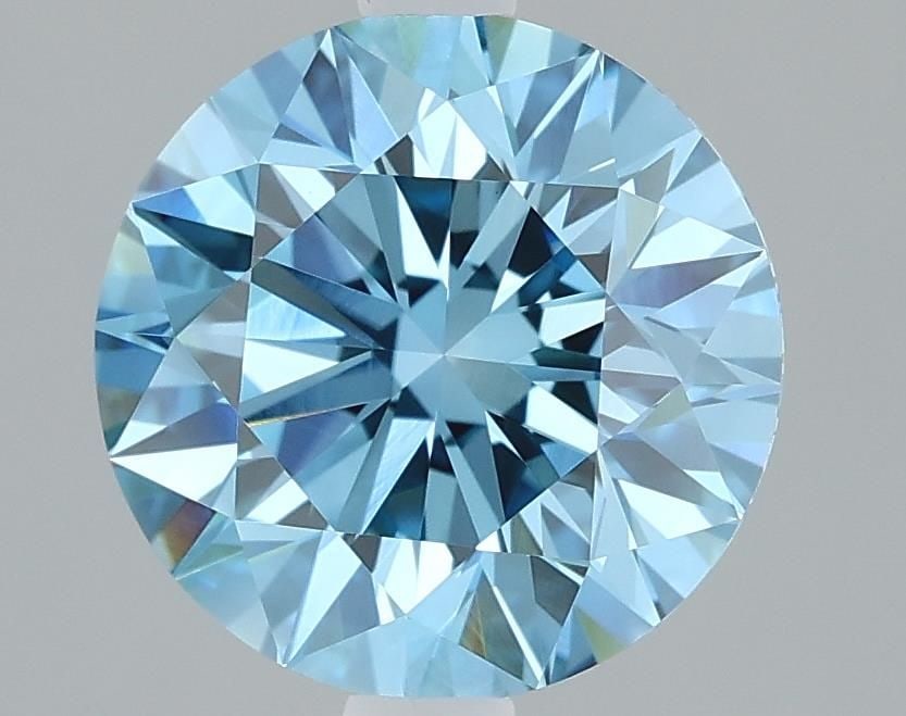 Loose Diamond - ROUND 2.17ct Fancy Vivid Blue VVS2: Loose Diamond - ROUND 2.17ct Fancy Vivid Blue VVS2 Source: This is a real non-mined Diamond that has been grown in a lab Shape: ROUND Carats: 2.17 Color: Fancy Vivid Blue Certification: IGI Video: