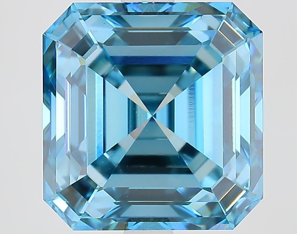 Loose Diamond - ASSCHER 4.53ct Fancy Vivid Blue VVS2: Loose Diamond - ASSCHER 4.53ct Fancy Vivid Blue VVS2 Source: This is a real non-mined Diamond that has been grown in a lab Shape: ASSCHER Carats: 4.53 Color: Fancy Vivid Blue Certification: IGI Video: