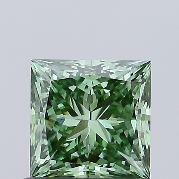 Loose Diamond - PRINCESS 0.73ct Fancy Vivid Green VS1: Loose Diamond - PRINCESS 0.73ct Fancy Vivid Green VS1 Source: This is a real non-mined Diamond that has been grown in a lab Shape: PRINCESS Carats: 0.73 Color: Fancy Vivid Green Certification: IGI Vid