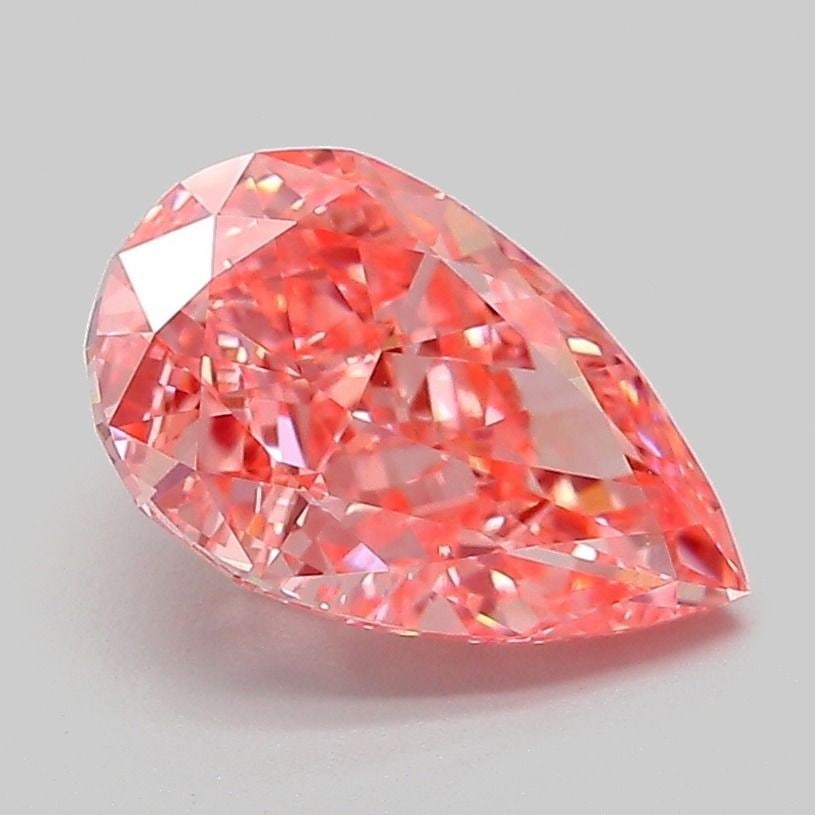 Loose Diamond - PEAR 2.06ct Fancy Vivid Pink VVS2: Loose Diamond - PEAR 2.06ct Fancy Vivid Pink VVS2 Source: This is a real non-mined Diamond that has been grown in a lab Shape: PEAR Carats: 2.06 Color: Fancy Vivid Pink Certification: IGI Video: