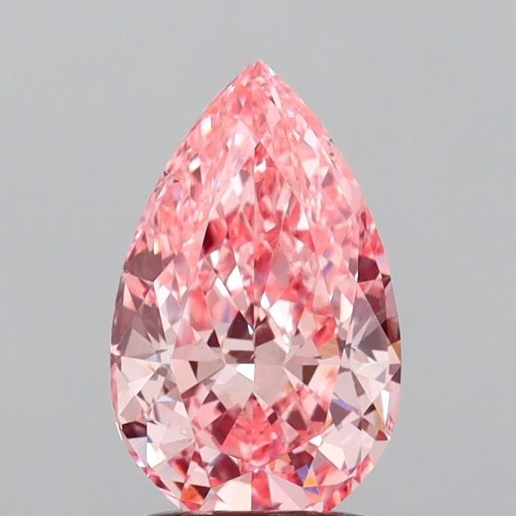 Loose Diamond - PEAR 2.04ct Fancy Vivid Pink VS2: Loose Diamond - PEAR 2.04ct Fancy Vivid Pink VS2 Source: This is a real non-mined Diamond that has been grown in a lab Shape: PEAR Carats: 2.04 Color: Fancy Vivid Pink Certification: IGI Video: