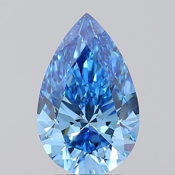 Loose Diamond - PEAR 2.08ct Fancy Vivid Blue VVS1: Loose Diamond - PEAR 2.08ct Fancy Vivid Blue VVS1 Source: This is a real non-mined Diamond that has been grown in a lab Shape: PEAR Carats: 2.08 Color: Fancy Vivid Blue Certification: IGI Video: