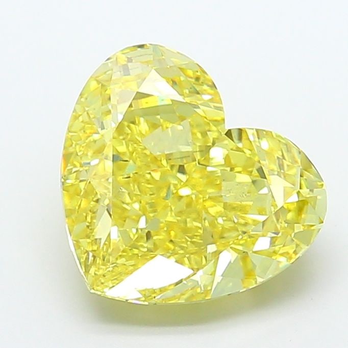 Loose Diamond - HEART 8.18ct Fancy Vivid Yellow VS2: Loose Diamond - HEART 8.18ct Fancy Vivid Yellow VS2 Source: This is a real non-mined Diamond that has been grown in a lab Shape: HEART Carats: 8.18 Color: Fancy Vivid Yellow Certification: IGI Video:
