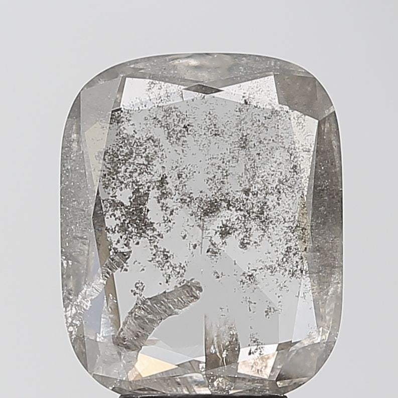 Loose Diamond - CUSHION BRILLIANT 2.84ct Salt and Pepper I2: Loose Diamond - CUSHION BRILLIANT 2.84ct Salt and Pepper I2 Source: This is a real non-mined Diamond that has been grown in a lab Shape: CUSHION BRILLIANT Carats: 2.84 Color: Salt and Pepper Certifica