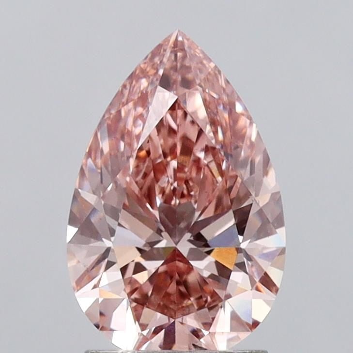 Loose Diamond - PEAR 2.01ct Fancy Vivid Brownish Pink SI1: Loose Diamond - PEAR 2.01ct Fancy Vivid Brownish Pink SI1 Source: This is a real non-mined Diamond that has been grown in a lab Shape: PEAR Carats: 2.01 Color: Fancy Vivid Brownish Pink Certification: