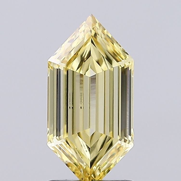 Loose Diamond - HEXAGONAL 1.58ct Fancy Yellow VS1: Loose Diamond - HEXAGONAL 1.58ct Fancy Yellow VS1 Source: This is a real non-mined Diamond that has been grown in a lab Shape: HEXAGONAL Carats: 1.58 Color: Fancy Yellow Certification: IGI Video: