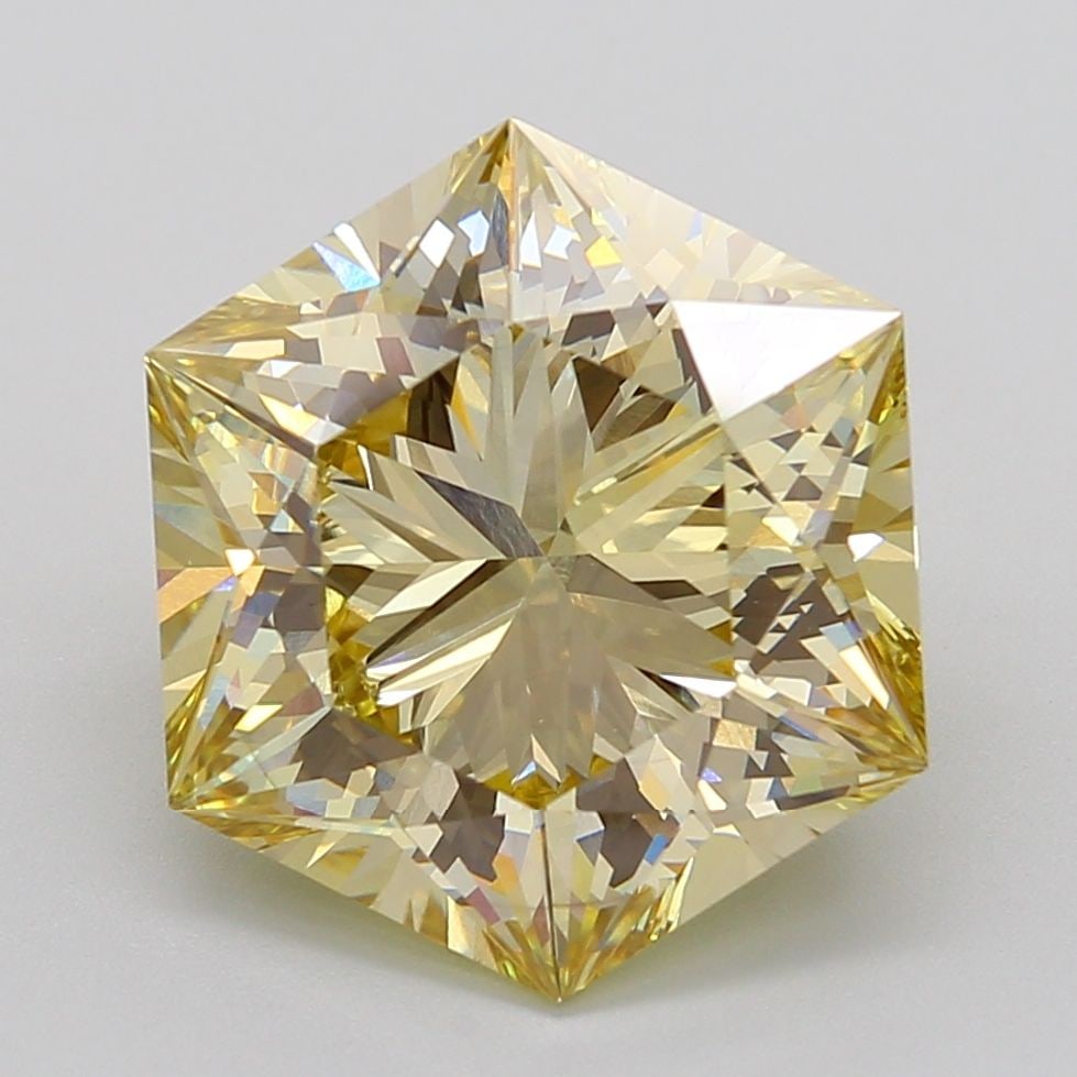 Loose Diamond - HEXAGONAL 8.13ct Fancy Light Yellow VS1: Loose Diamond - HEXAGONAL 8.13ct Fancy Light Yellow VS1 Source: This is a real non-mined Diamond that has been grown in a lab Shape: HEXAGONAL Carats: 8.13 Color: Fancy Light Yellow Certification: IGI