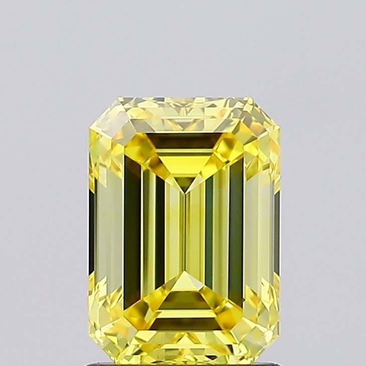 Loose Diamond - EMERALD 1.5ct Fancy Vivid Yellow VS1: Loose Diamond - EMERALD 1.5ct Fancy Vivid Yellow VS1 Source: This is a real non-mined Diamond that has been grown in a lab Shape: EMERALD Carats: 1.5 Color: Fancy Vivid Yellow Certification: IGI Video