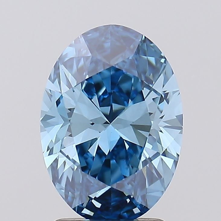 Loose Diamond - OVAL 2.17ct Fancy Vivid Blue VS1: Loose Diamond - OVAL 2.17ct Fancy Vivid Blue VS1 Source: This is a real non-mined Diamond that has been grown in a lab Shape: OVAL Carats: 2.17 Color: Fancy Vivid Blue Certification: IGI Video:
