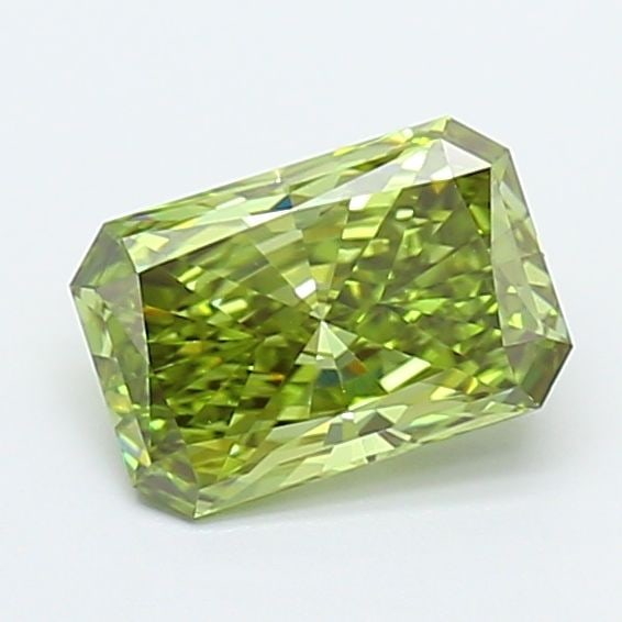 Loose Diamond - RADIANT 1.07ct Fancy Vivid Green VVS2: Loose Diamond - RADIANT 1.07ct Fancy Vivid Green VVS2 Source: This is a real non-mined Diamond that has been grown in a lab Shape: RADIANT Carats: 1.07 Color: Fancy Vivid Green Certification: IGI Vide