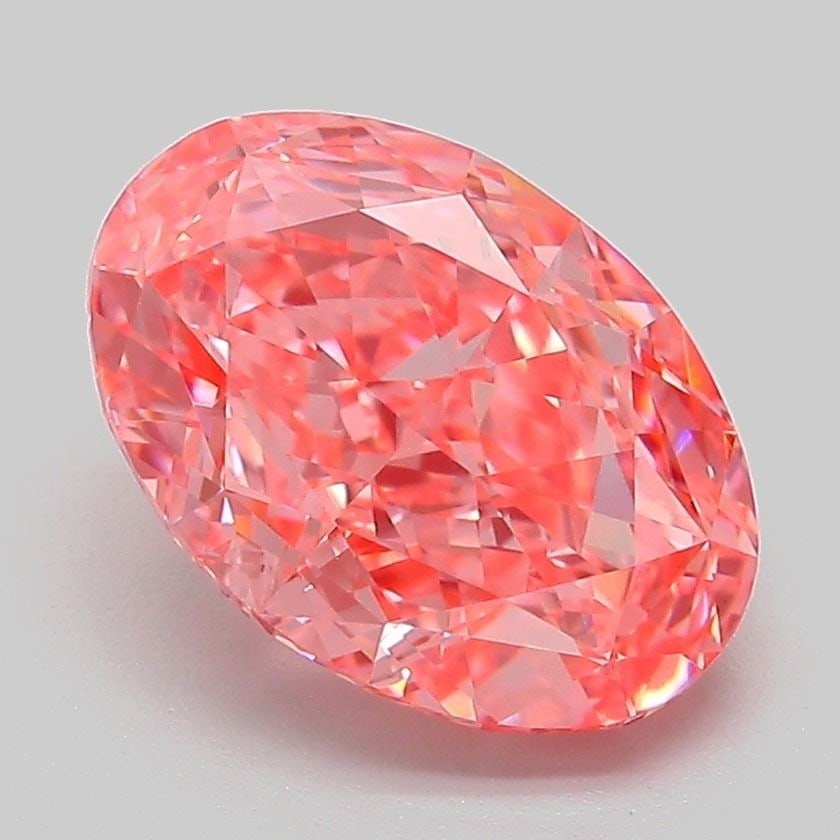 Loose Diamond - OVAL 3.06ct Fancy Vivid Pink VVS2: Loose Diamond - OVAL 3.06ct Fancy Vivid Pink VVS2 Source: This is a real non-mined Diamond that has been grown in a lab Shape: OVAL Carats: 3.06 Color: Fancy Vivid Pink Certification: IGI Video:
