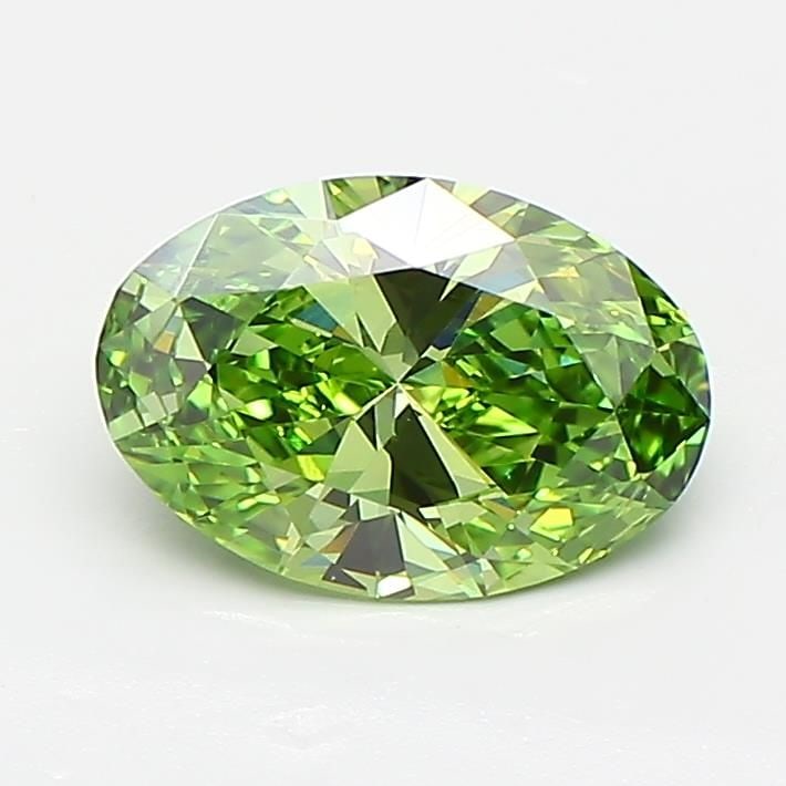 Loose Diamond - OVAL 1.08ct Fancy Vivid Green VVS2: Loose Diamond - OVAL 1.08ct Fancy Vivid Green VVS2 Source: This is a real non-mined Diamond that has been grown in a lab Shape: OVAL Carats: 1.08 Color: Fancy Vivid Green Certification: IGI Video: