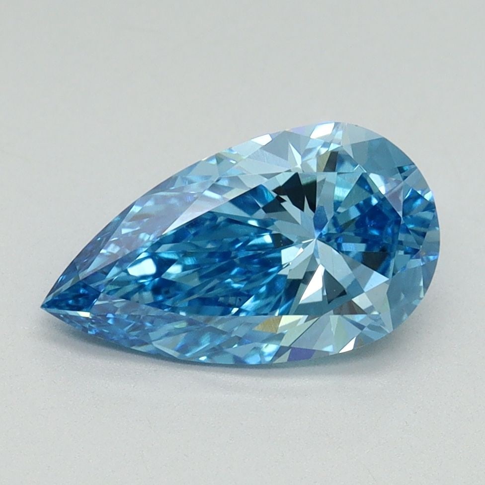 Loose Diamond - PEAR 1.61ct Fancy Vivid Blue VS1: Loose Diamond - PEAR 1.61ct Fancy Vivid Blue VS1 Source: This is a real non-mined Diamond that has been grown in a lab Shape: PEAR Carats: 1.61 Color: Fancy Vivid Blue Certification: IGI Video: