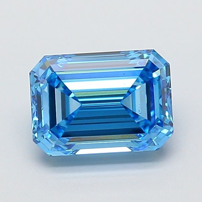 Loose Diamond - EMERALD 2.24ct Fancy Vivid Blue VS2: Loose Diamond - EMERALD 2.24ct Fancy Vivid Blue VS2 Source: This is a real non-mined Diamond that has been grown in a lab Shape: EMERALD Carats: 2.24 Color: Fancy Vivid Blue Certification: IGI Video: