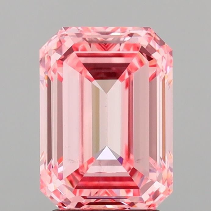 Loose Diamond - EMERALD 2.51ct Fancy Vivid Pink VS2: Loose Diamond - EMERALD 2.51ct Fancy Vivid Pink VS2 Source: This is a real non-mined Diamond that has been grown in a lab Shape: EMERALD Carats: 2.51 Color: Fancy Vivid Pink Certification: IGI Video: