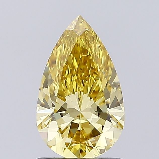 Loose Diamond - PEAR 1.17ct Fancy Intense Yellow VS1: Loose Diamond - PEAR 1.17ct Fancy Intense Yellow VS1 Source: This is a real non-mined Diamond that has been grown in a lab Shape: PEAR Carats: 1.17 Color: Fancy Intense Yellow Certification: IGI Video