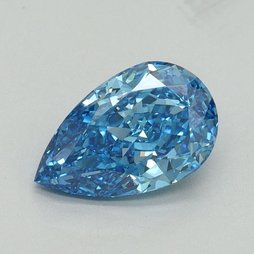 Loose Diamond - PEAR 1.26ct Fancy Vivid Blue VVS2: Loose Diamond - PEAR 1.26ct Fancy Vivid Blue VVS2 Source: This is a real non-mined Diamond that has been grown in a lab Shape: PEAR Carats: 1.26 Color: Fancy Vivid Blue Certification: IGI Video: