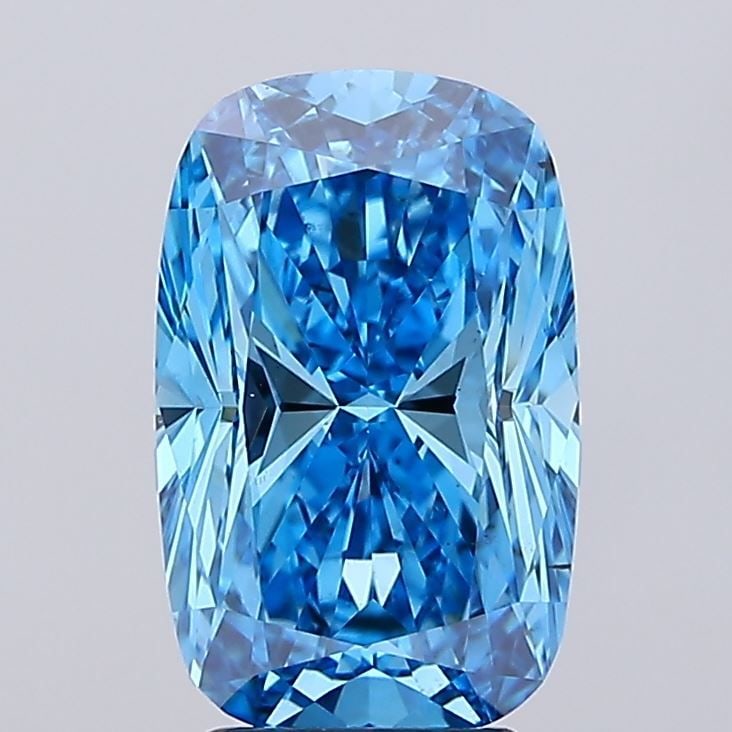 Loose Diamond - CUSHION MODIFIED 3.51ct Fancy Vivid Blue SI1: Loose Diamond - CUSHION MODIFIED 3.51ct Fancy Vivid Blue SI1 Source: This is a real non-mined Diamond that has been grown in a lab Shape: CUSHION MODIFIED Carats: 3.51 Color: Fancy Vivid Blue Certific