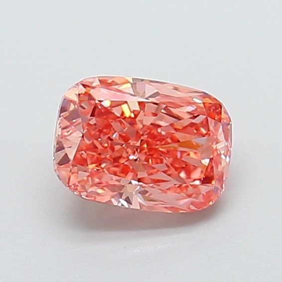 Loose Diamond - CUSHION MODIFIED 1.32ct Fancy Vivid Orangey Pink VVS2: Loose Diamond - CUSHION MODIFIED 1.32ct Fancy Vivid Orangey Pink VVS2 Source: This is a real non-mined Diamond that has been grown in a lab Shape: CUSHION MODIFIED Carats: 1.32 Color: Fancy Vivid Oran