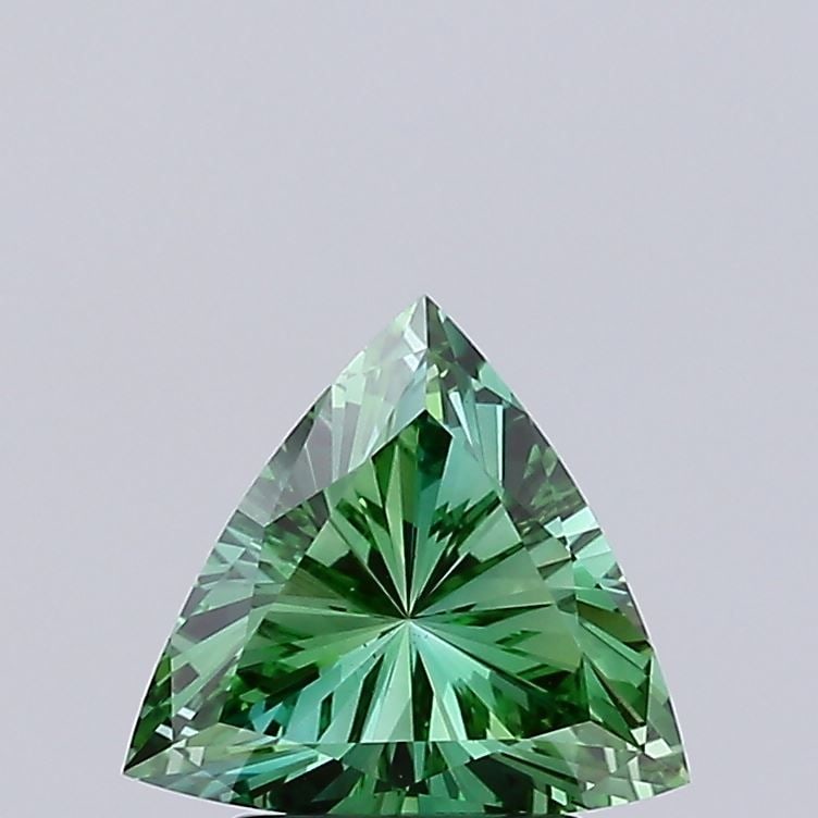 Loose Diamond - TRIANGULAR 1.67ct Fancy Vivid Green VS1: Loose Diamond - TRIANGULAR 1.67ct Fancy Vivid Green VS1 Source: This is a real non-mined Diamond that has been grown in a lab Shape: TRIANGULAR Carats: 1.67 Color: Fancy Vivid Green Certification: IGI