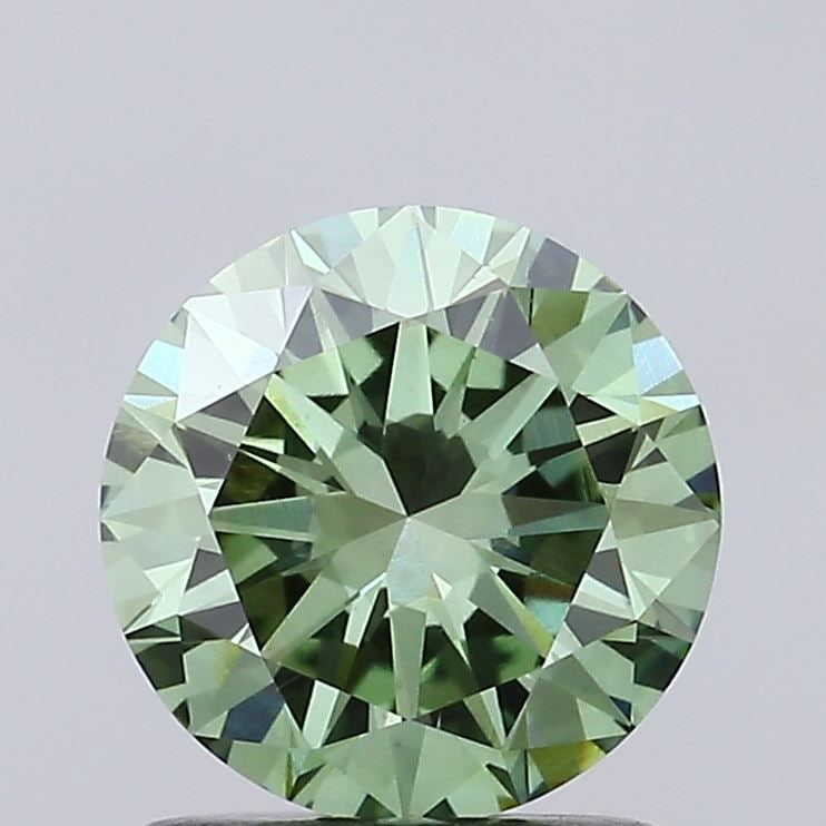 Loose Diamond - ROUND 1.27ct Fancy Vivid Green VS1: Loose Diamond - ROUND 1.27ct Fancy Vivid Green VS1 Source: This is a real non-mined Diamond that has been grown in a lab Shape: ROUND Carats: 1.27 Color: Fancy Vivid Green Certification: IGI Video:
