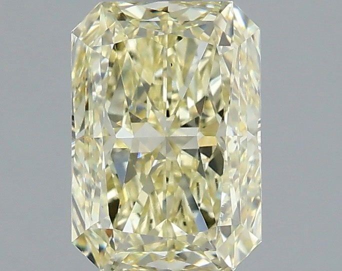 Loose Diamond - RADIANT 1.58ct Fancy Light Yellow VS1: Loose Diamond - RADIANT 1.58ct Fancy Light Yellow VS1 Source: This is a real non-mined Diamond that has been grown in a lab Shape: RADIANT Carats: 1.58 Color: Fancy Light Yellow Certification: IGI Vid