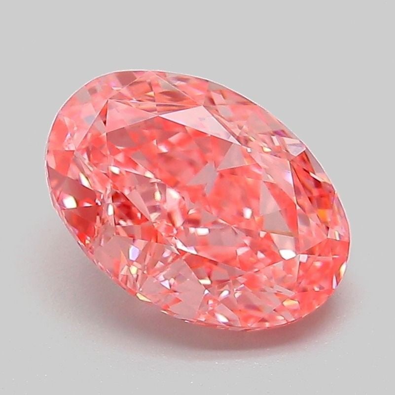 Loose Diamond - OVAL 2.1ct Fancy Vivid Pink VVS2: Loose Diamond - OVAL 2.1ct Fancy Vivid Pink VVS2 Source: This is a real non-mined Diamond that has been grown in a lab Shape: OVAL Carats: 2.1 Color: Fancy Vivid Pink Certification: IGI Video: