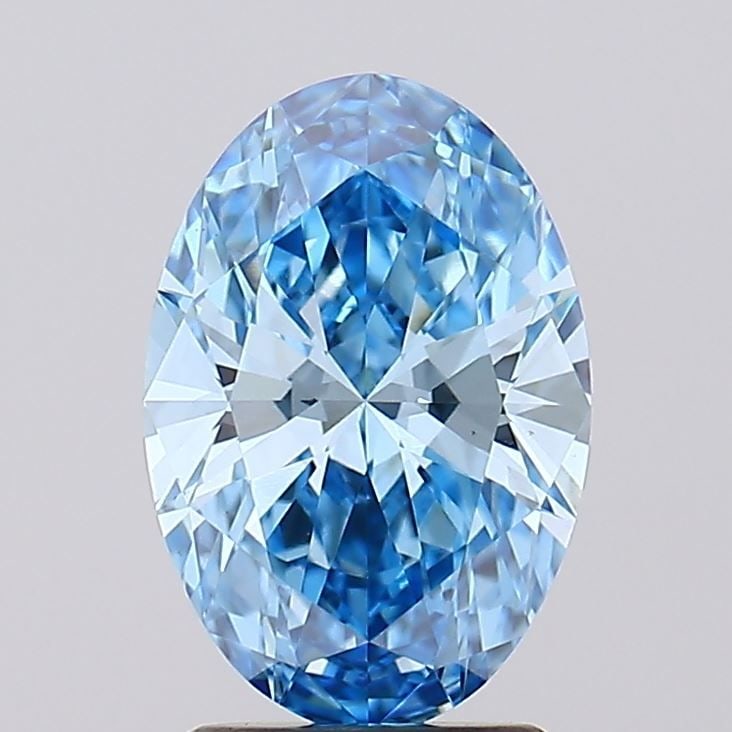 Loose Diamond - OVAL 2.04ct Fancy Vivid Blue VS1: Loose Diamond - OVAL 2.04ct Fancy Vivid Blue VS1 Source: This is a real non-mined Diamond that has been grown in a lab Shape: OVAL Carats: 2.04 Color: Fancy Vivid Blue Certification: IGI Video: