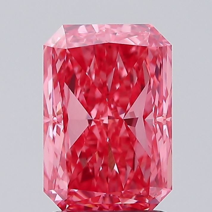 Loose Diamond - RADIANT 2.06ct Fancy Vivid Pink VVS2: Loose Diamond - RADIANT 2.06ct Fancy Vivid Pink VVS2 Source: This is a real non-mined Diamond that has been grown in a lab Shape: RADIANT Carats: 2.06 Color: Fancy Vivid Pink Certification: IGI Video: