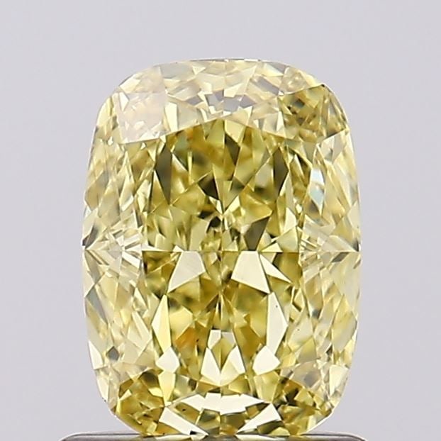 Loose Diamond - CUSHION BRILLIANT 1.0ct Fancy Intense Yellow VS1: Loose Diamond - CUSHION BRILLIANT 1.0ct Fancy Intense Yellow VS1 Source: This is a real non-mined Diamond that has been grown in a lab Shape: CUSHION BRILLIANT Carats: 1.0 Color: Fancy Intense Yellow 