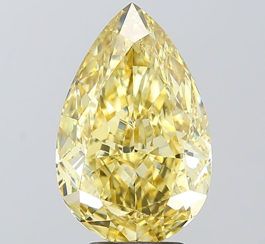 Loose Diamond - PEAR 5.07ct Fancy Intense Yellow VS1: Loose Diamond - PEAR 5.07ct Fancy Intense Yellow VS1 Source: This is a real non-mined Diamond that has been grown in a lab Shape: PEAR Carats: 5.07 Color: Fancy Intense Yellow Certification: IGI Video